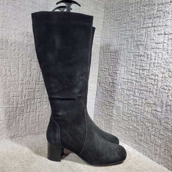 La Canadienne Jennifer Women's Size 8.5 WW US Black Suede Zipper Knee-High Boots - Picture 3 of 12